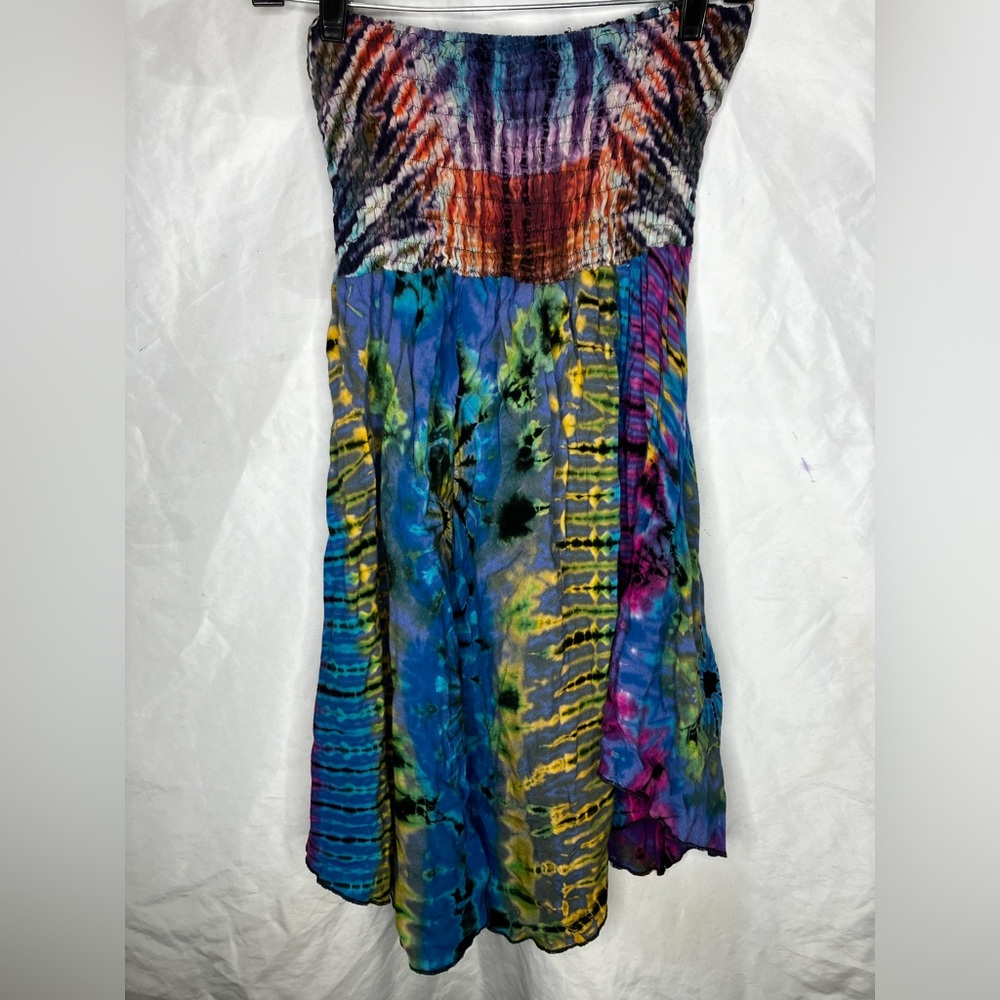 Culture Shop tie dye smocked tube top